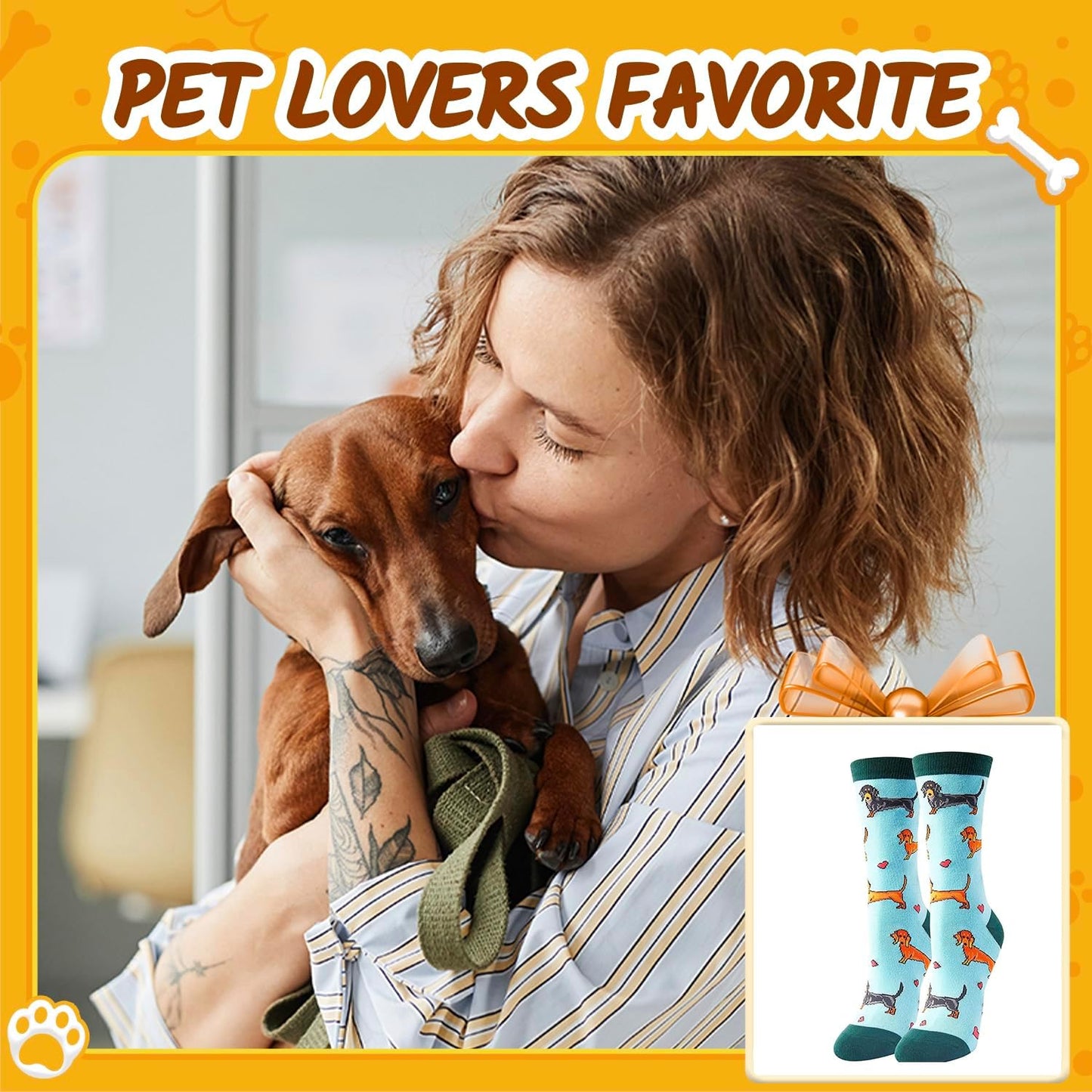 Funny Dog Socks for Women - Gifts for Dachshund Bulldog Corgi Lovers, Dog Mom Gifts for Women Teen Girls
