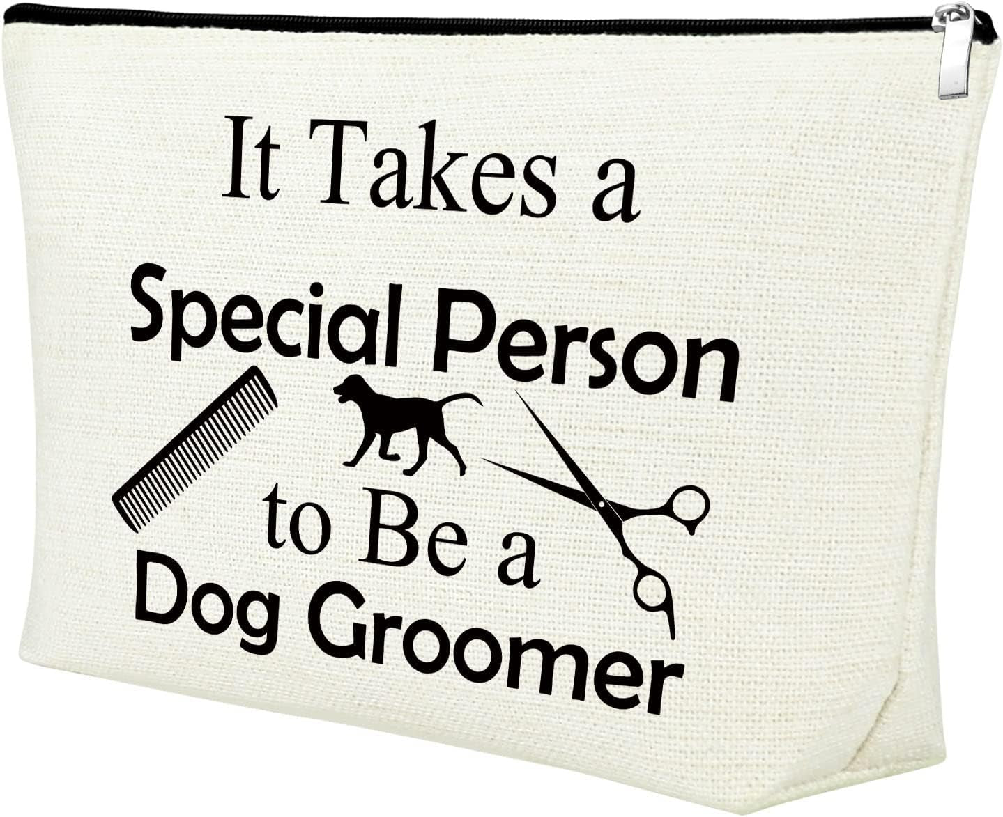 Dog Groomer Gifts Makeup Bag Dog Groomer Themed Gifts Pet Hair Stylist Appreciation Cosmetic Bag Christmas Thanksgiving Birthday Present for Hairdresser Travel Pouch