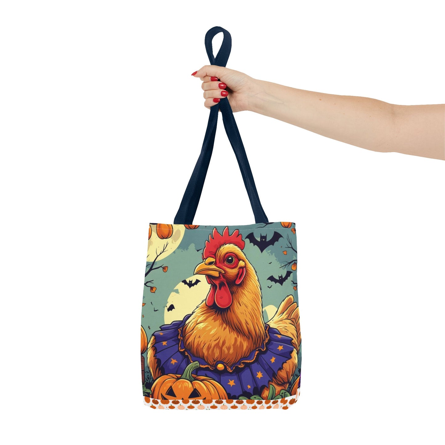 Festive Chicken Tote Bag, Autumn Harvest Bag, Halloween Purse, Farmhouse Decor, Gift for Chicken Lovers