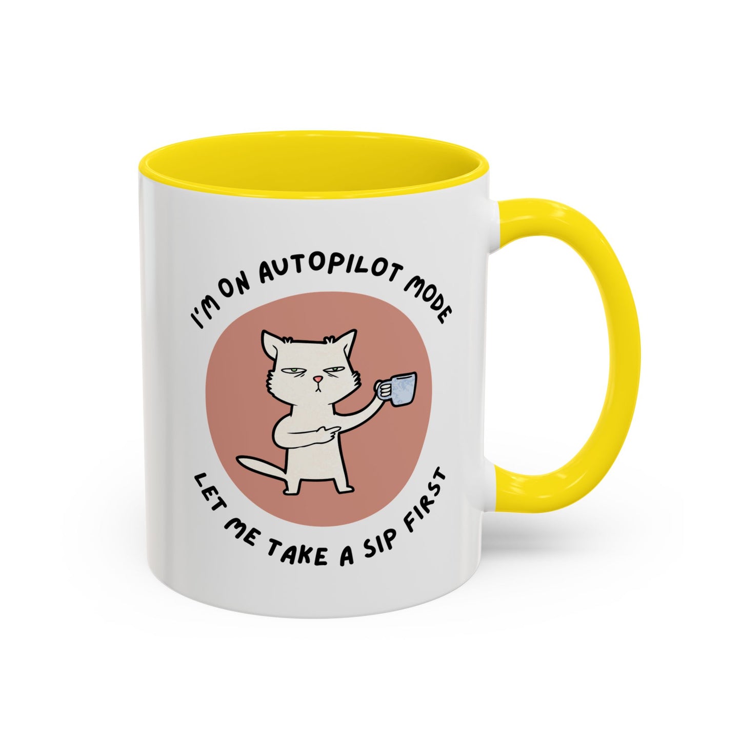 Autopilot Cat Coffee Mug, Funny Mug for Cat Lovers, Gift for Coffee Addicts, Animal Lover's Present, Unique Mug for Home Office