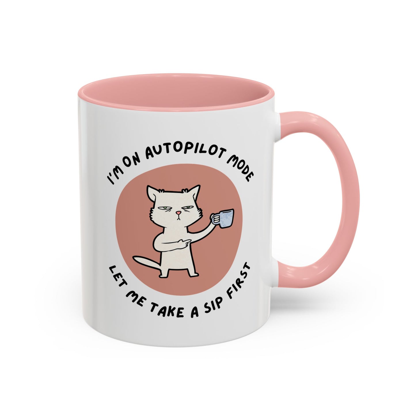 Autopilot Cat Coffee Mug, Funny Mug for Cat Lovers, Gift for Coffee Addicts, Animal Lover's Present, Unique Mug for Home Office