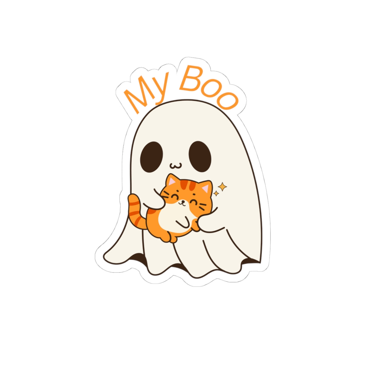 Cute Ghost & Cat Kiss-Cut Stickers | Perfect for Halloween, Laptop Decor, Kid's Gifts, Cute Aesthetic