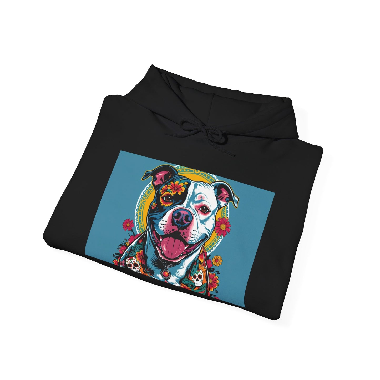 Colorful Pit Bull Design Unisex Hoodie, Dog Lover Gift, Animal Advocacy Sweatshirt, Pet-Themed Apparel, Cozy Streetwear