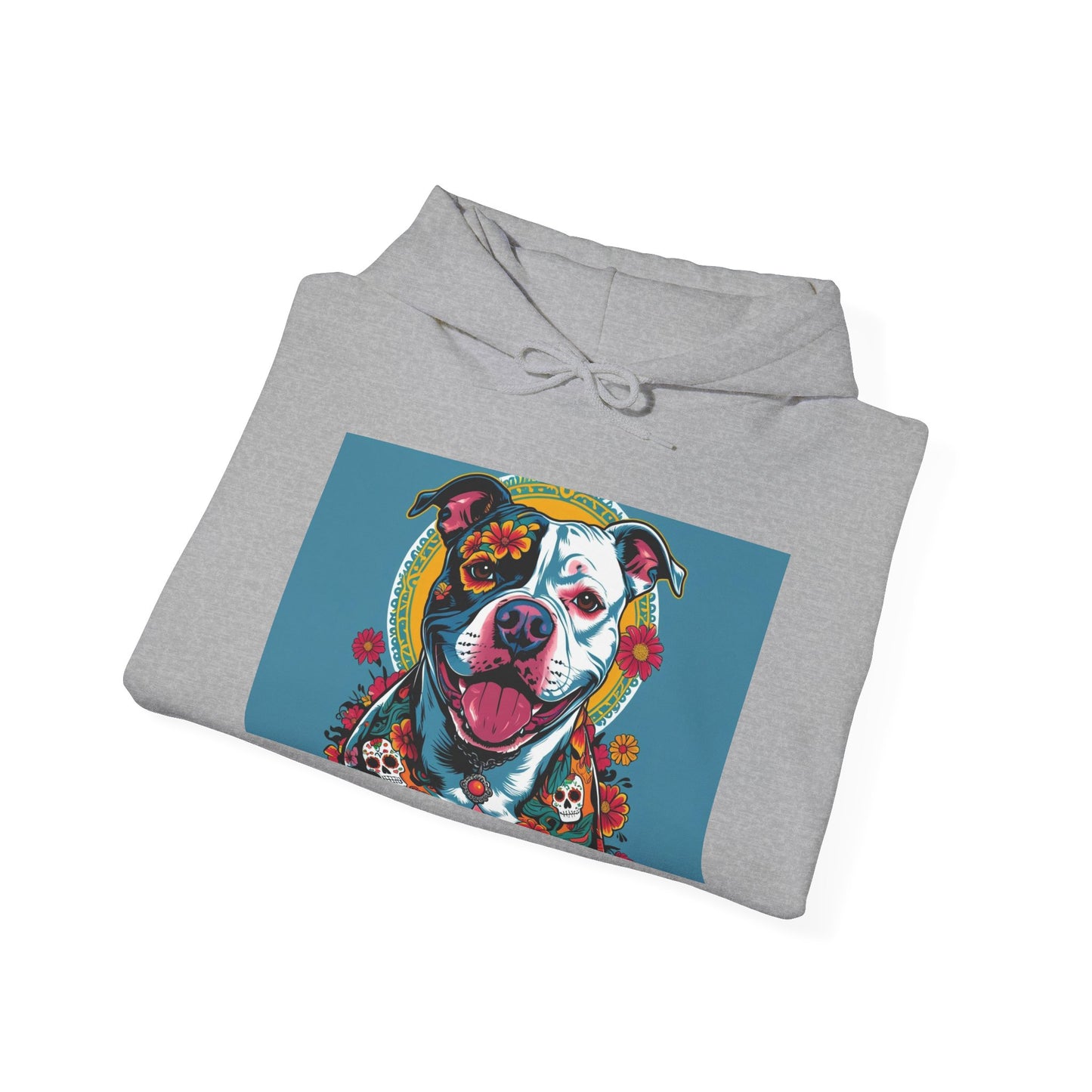 Colorful Pit Bull Design Unisex Hoodie, Dog Lover Gift, Animal Advocacy Sweatshirt, Pet-Themed Apparel, Cozy Streetwear