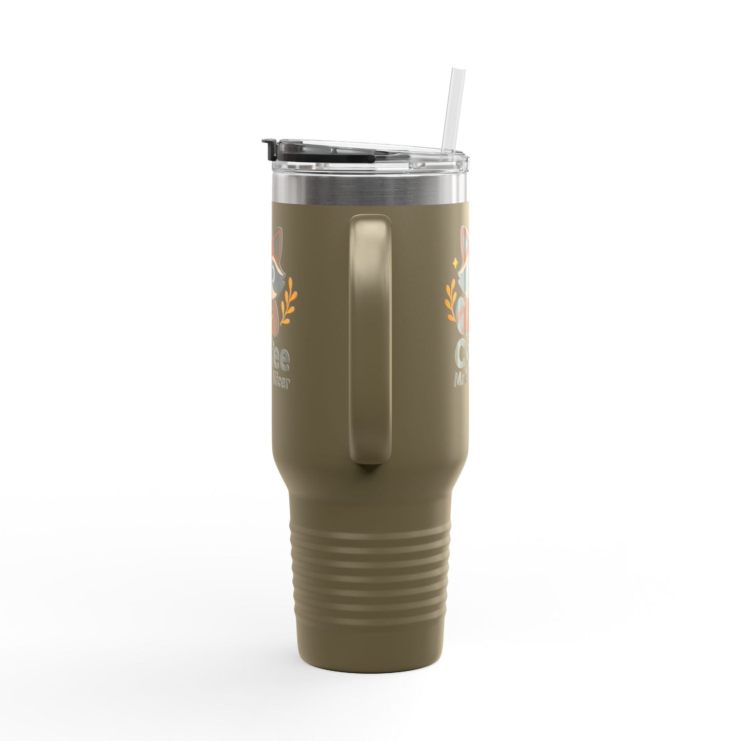 Cute Coffee-Themed Insulated Travel Mug, 40oz - Perfect for Caffeinated Adventures, Coffee Lovers, Gifts, and More