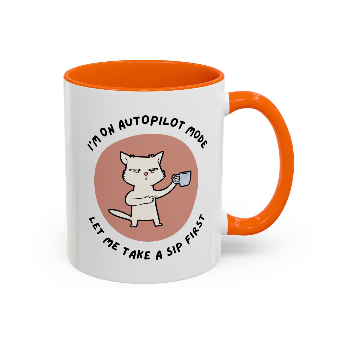 Autopilot Cat Coffee Mug, Funny Mug for Cat Lovers, Gift for Coffee Addicts, Animal Lover's Present, Unique Mug for Home Office
