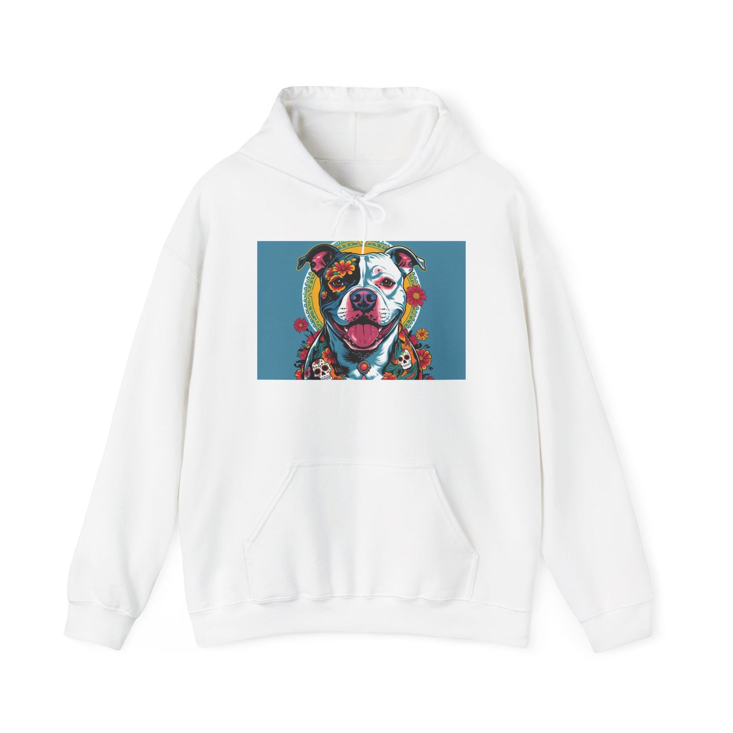 Colorful Pit Bull Design Unisex Hoodie, Dog Lover Gift, Animal Advocacy Sweatshirt, Pet-Themed Apparel, Cozy Streetwear