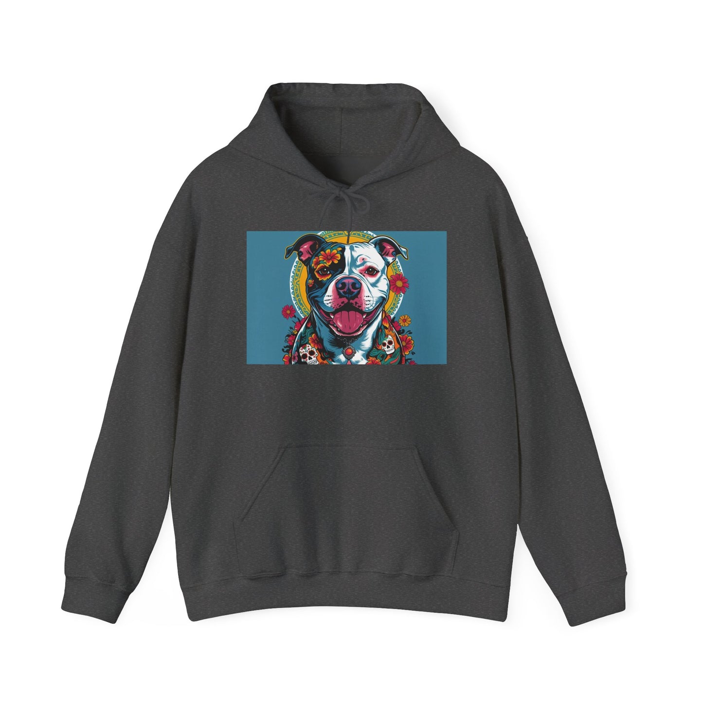 Colorful Pit Bull Design Unisex Hoodie, Dog Lover Gift, Animal Advocacy Sweatshirt, Pet-Themed Apparel, Cozy Streetwear