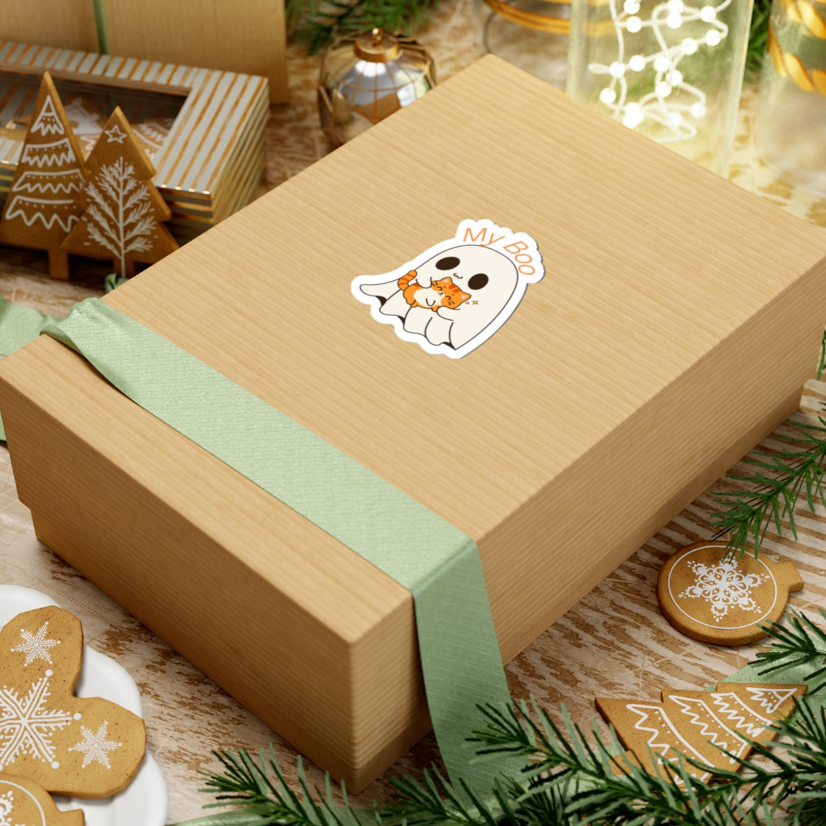 Cute Ghost & Cat Kiss-Cut Stickers | Perfect for Halloween, Laptop Decor, Kid's Gifts, Cute Aesthetic