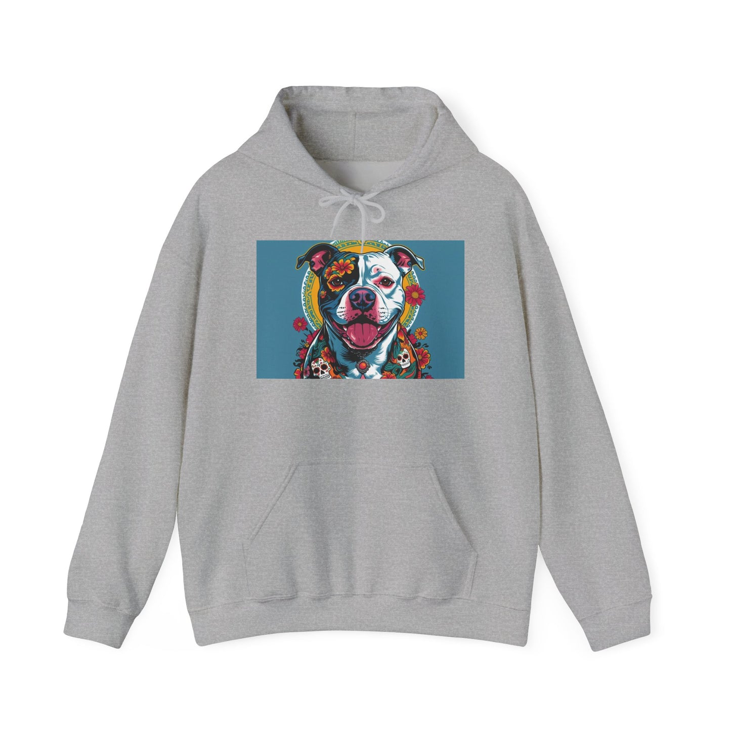Colorful Pit Bull Design Unisex Hoodie, Dog Lover Gift, Animal Advocacy Sweatshirt, Pet-Themed Apparel, Cozy Streetwear