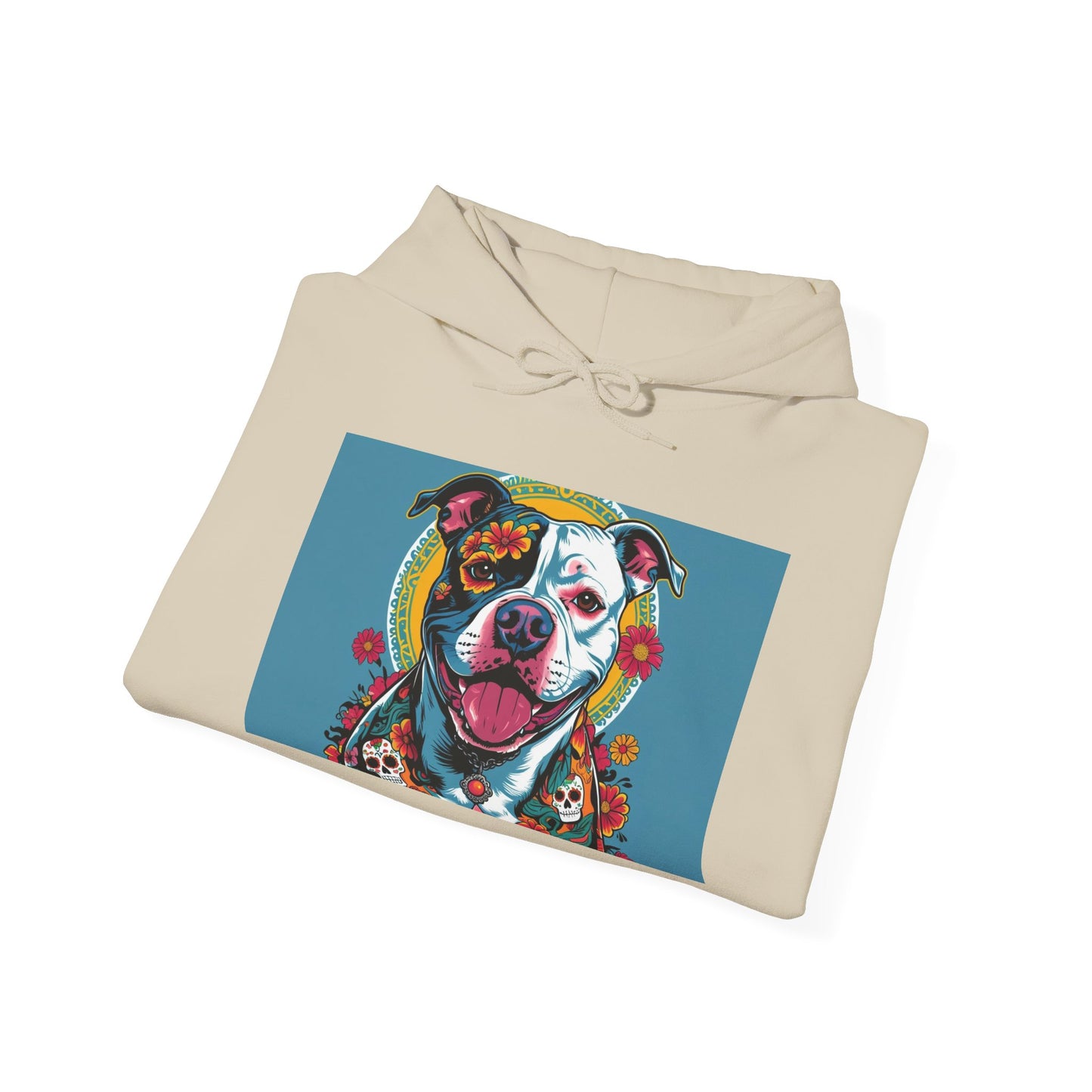 Colorful Pit Bull Design Unisex Hoodie, Dog Lover Gift, Animal Advocacy Sweatshirt, Pet-Themed Apparel, Cozy Streetwear