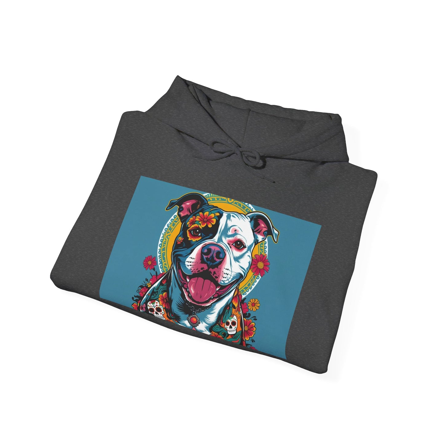 Colorful Pit Bull Design Unisex Hoodie, Dog Lover Gift, Animal Advocacy Sweatshirt, Pet-Themed Apparel, Cozy Streetwear