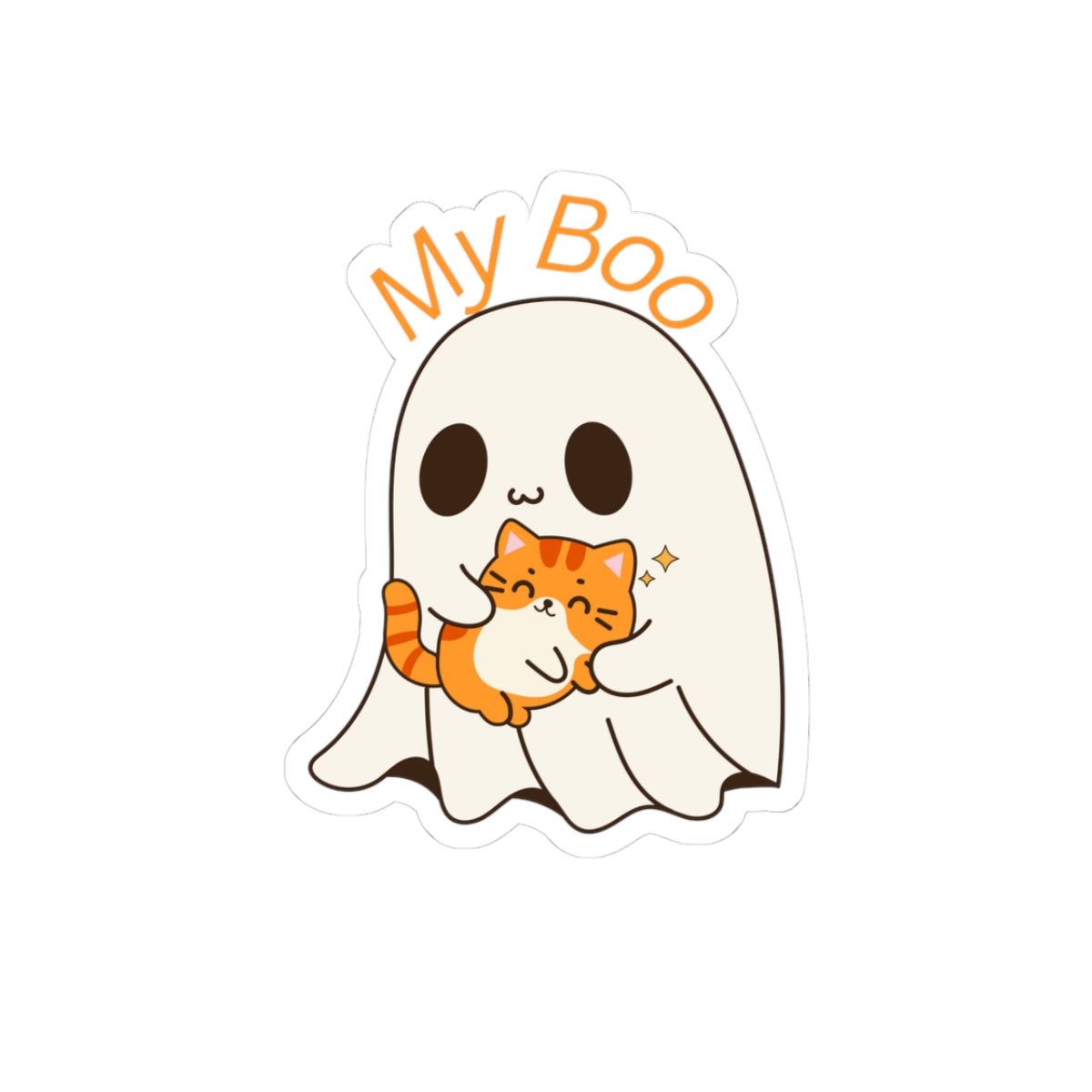 Cute Ghost & Cat Kiss-Cut Stickers | Perfect for Halloween, Laptop Decor, Kid's Gifts, Cute Aesthetic