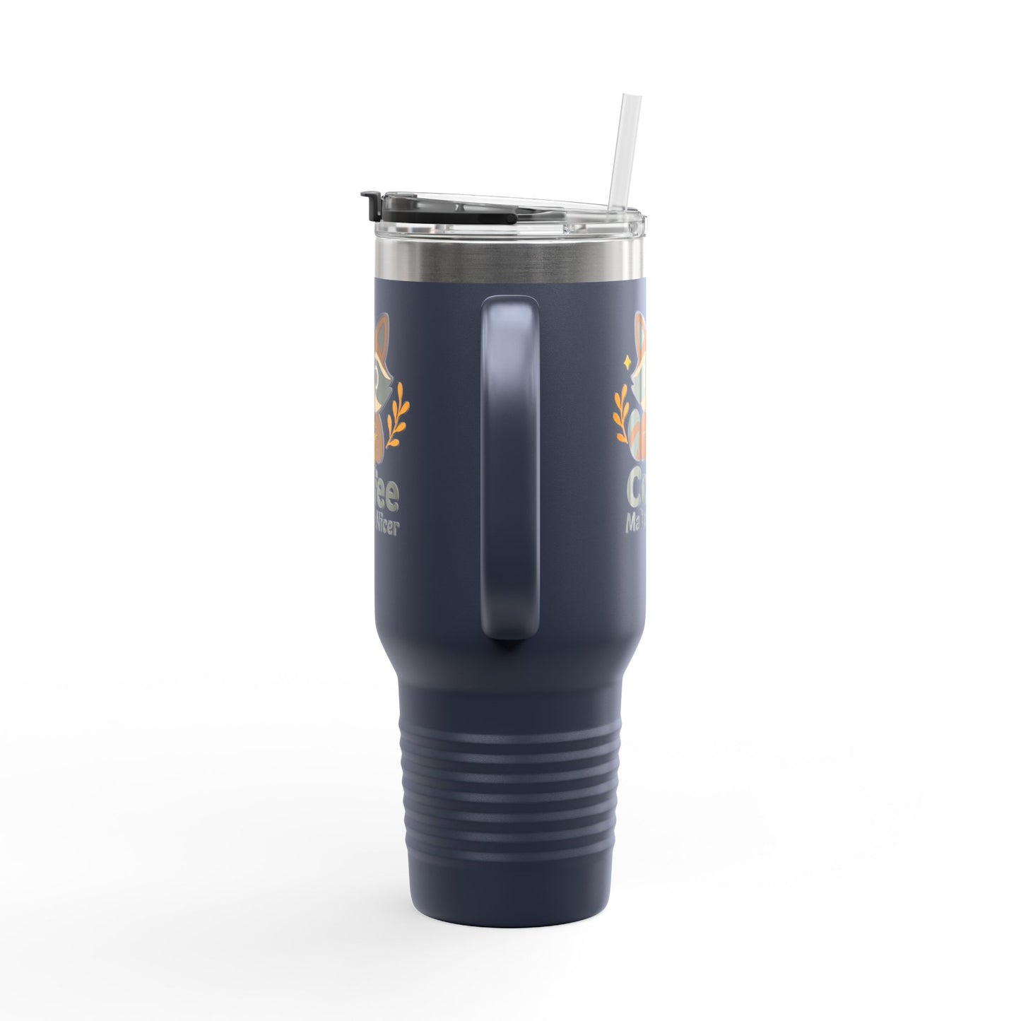 Cute Coffee-Themed Insulated Travel Mug, 40oz - Perfect for Caffeinated Adventures, Coffee Lovers, Gifts, and More