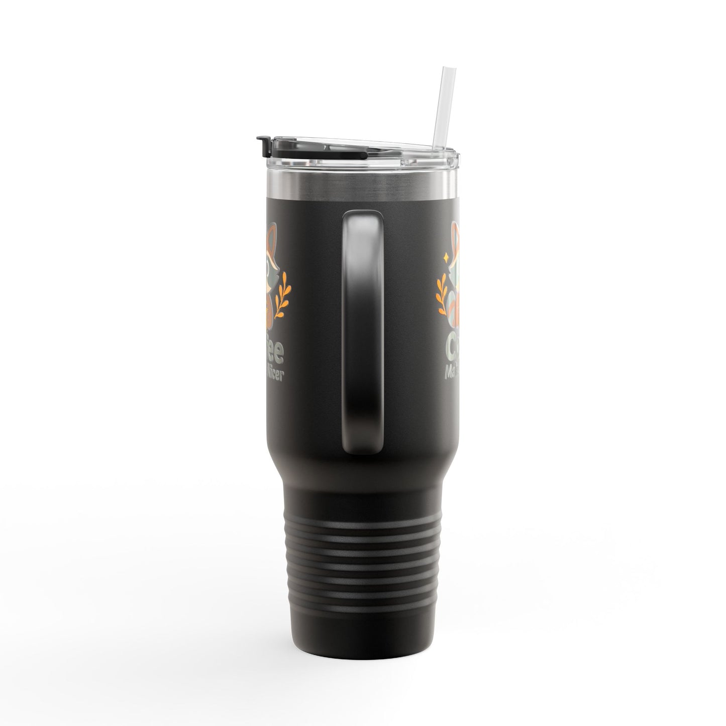Cute Coffee-Themed Insulated Travel Mug, 40oz - Perfect for Caffeinated Adventures, Coffee Lovers, Gifts, and More