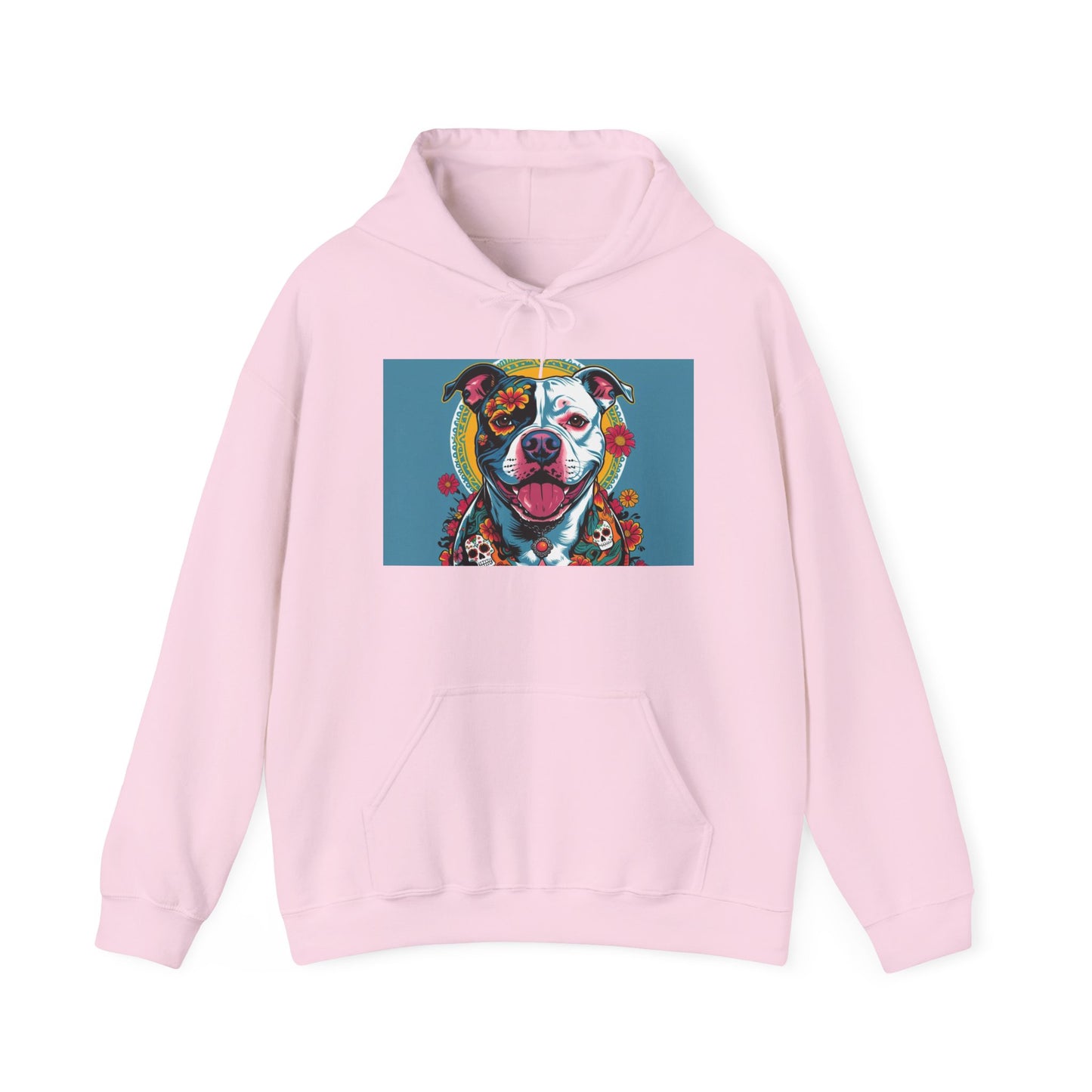 Colorful Pit Bull Design Unisex Hoodie, Dog Lover Gift, Animal Advocacy Sweatshirt, Pet-Themed Apparel, Cozy Streetwear