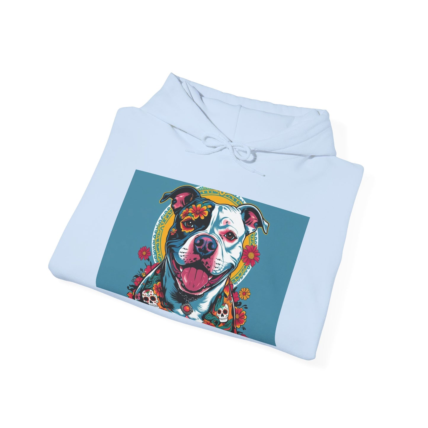 Colorful Pit Bull Design Unisex Hoodie, Dog Lover Gift, Animal Advocacy Sweatshirt, Pet-Themed Apparel, Cozy Streetwear