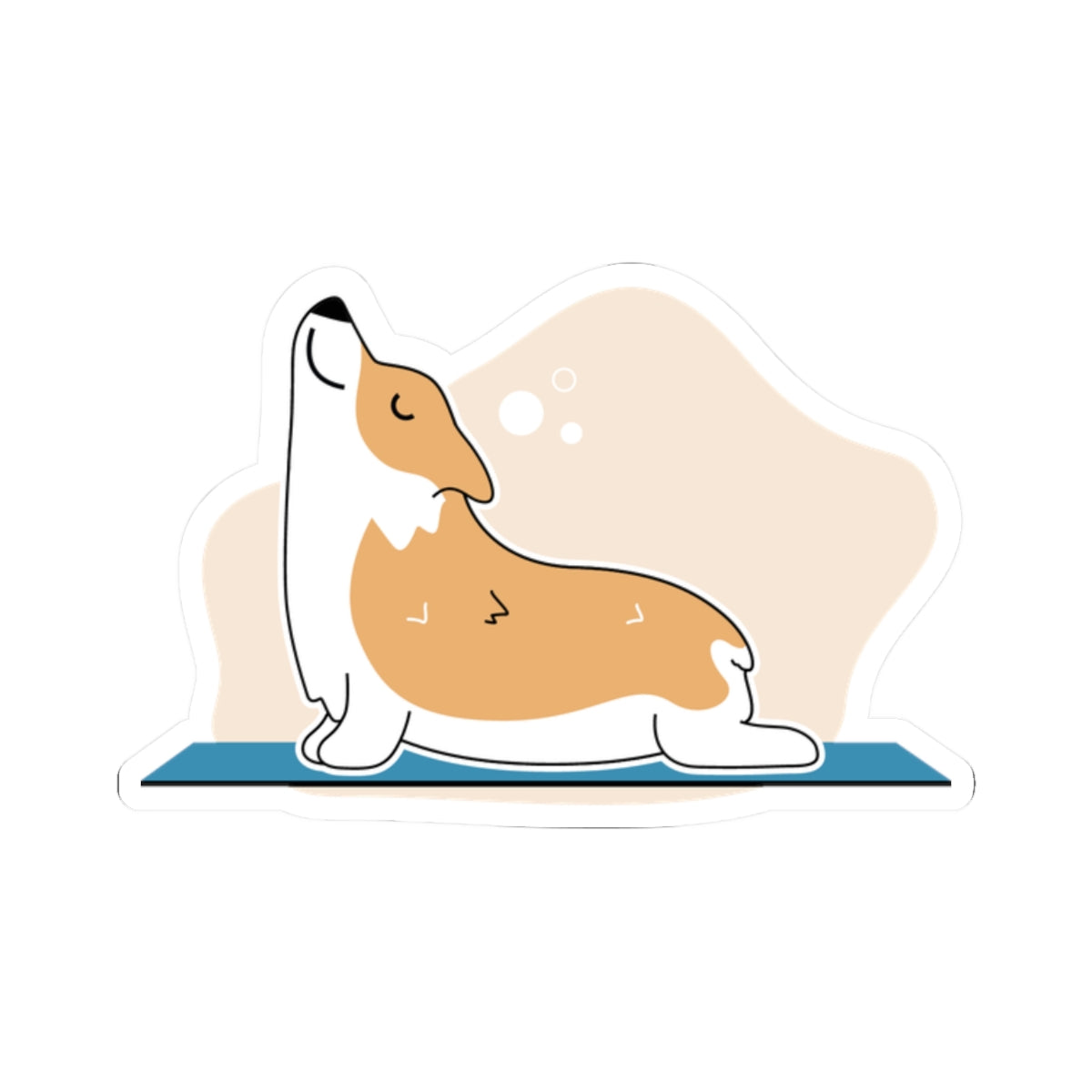 Charming Corgi Yoga Kiss-Cut Stickers - Cute Dog Stickers for Laptops, Journals, Gifts, Decor, Pet Lovers