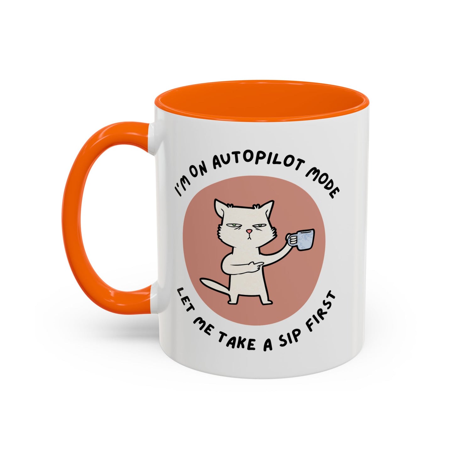 Autopilot Cat Coffee Mug, Funny Mug for Cat Lovers, Gift for Coffee Addicts, Animal Lover's Present, Unique Mug for Home Office