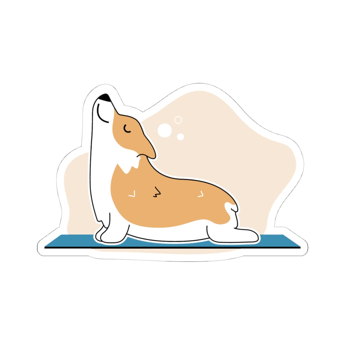 Charming Corgi Yoga Kiss-Cut Stickers - Cute Dog Stickers for Laptops, Journals, Gifts, Decor, Pet Lovers