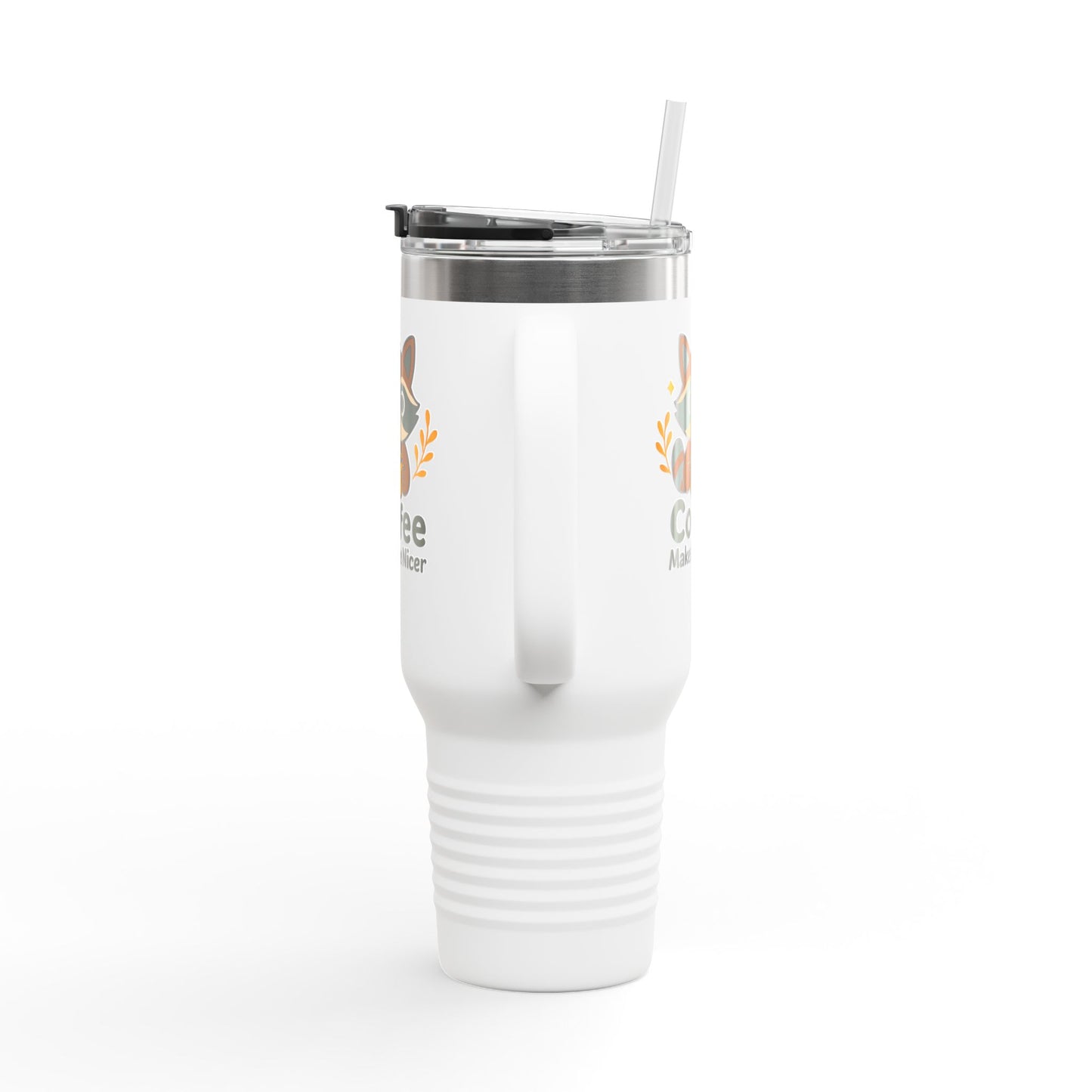 Cute Coffee-Themed Insulated Travel Mug, 40oz - Perfect for Caffeinated Adventures, Coffee Lovers, Gifts, and More
