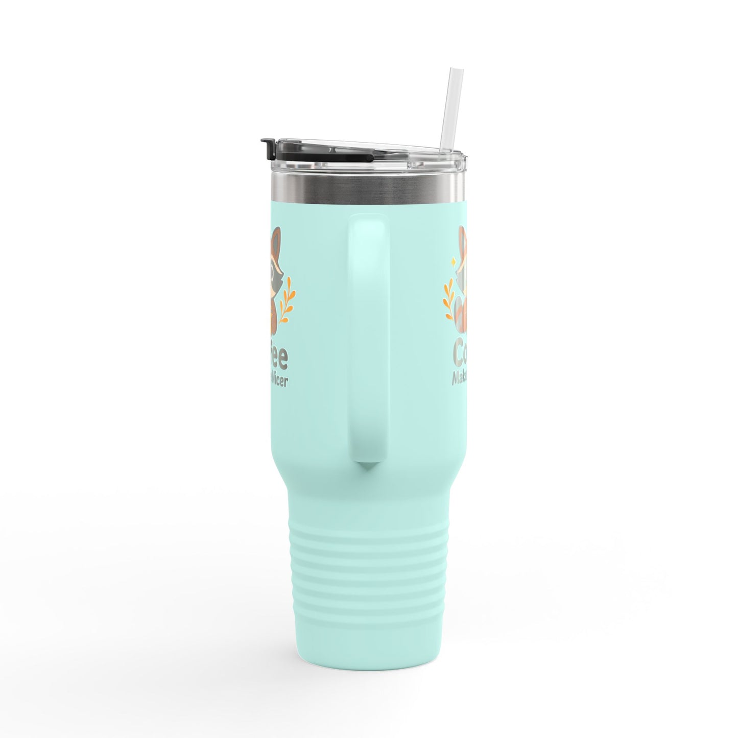Cute Coffee-Themed Insulated Travel Mug, 40oz - Perfect for Caffeinated Adventures, Coffee Lovers, Gifts, and More