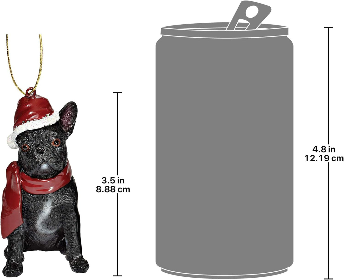 Christmas Xmas French Bulldog Holiday Dog Ornaments, Full Color