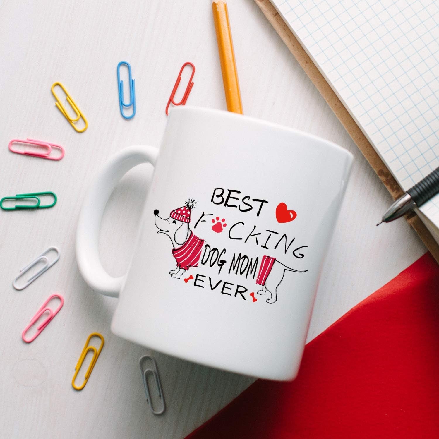 Novelty Dog Mom Mug - Unifury Dog Memorial Gifts for Dog Owner, Funny 11OZ Dog Mother Coffee Mug for Women on Birthday, Christmas, Party, Mothers Day