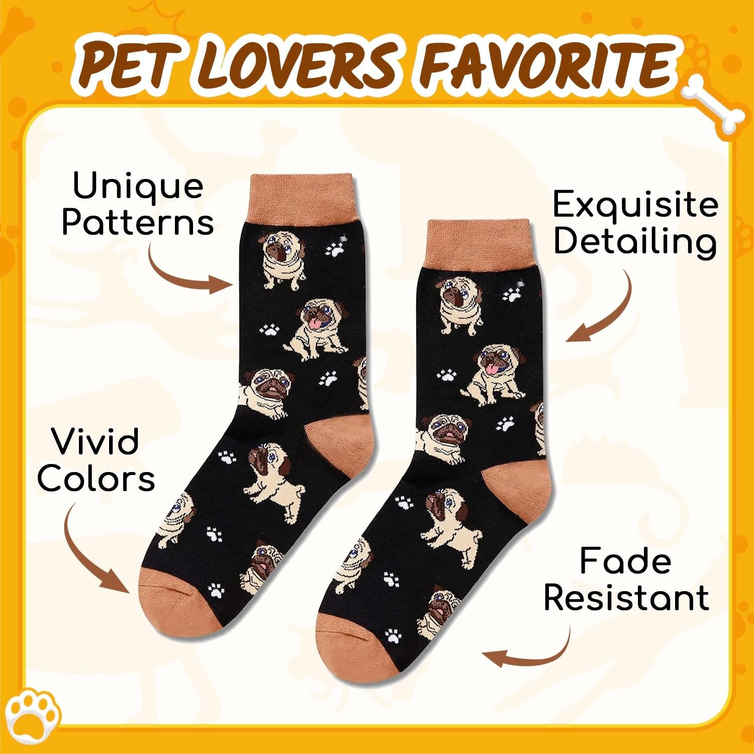 Funny Dog Socks for Men - Gifts for Dachshund Pug Lovers, Dog Dad Gifts for Men Teen Boys