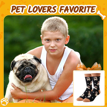 Funny Dog Socks for Men - Gifts for Dachshund Pug Lovers, Dog Dad Gifts for Men Teen Boys