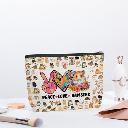 Cute Hamster Travel Organizer - Zipper Pouch for Women, Girls, Best Friend, Sister - Funny Birthday &