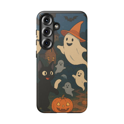 Halloween Phone Case, Spooky Ghost Design, Cat & Pumpkin Accessories, Fall Decor, Trick or Treat Gift