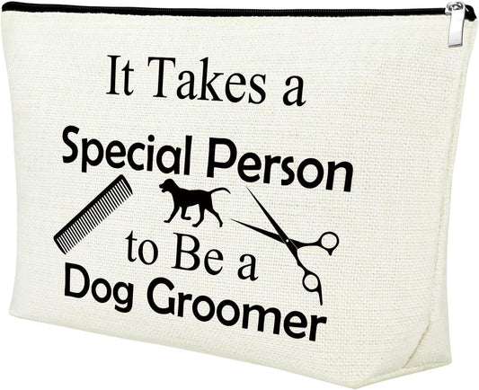 Dog Groomer Gifts Makeup Bag Dog Groomer Themed Gifts Pet Hair Stylist Appreciation Cosmetic Bag Christmas Thanksgiving Birthday Present for Hairdresser Travel Pouch