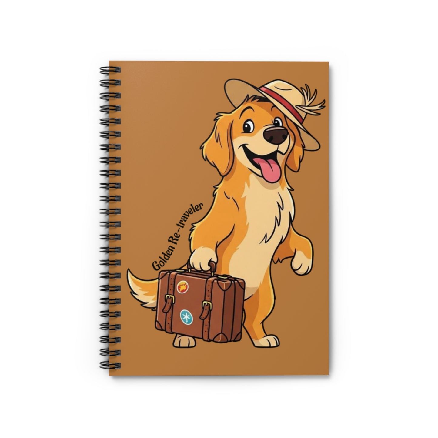 Golden Retriever Traveler Spiral Notebook - Perfect for Dog Lovers, Journal, Sketchbook, Gift for Pet Owners, Travel Notes