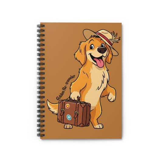Golden Retriever Traveler Spiral Notebook - Perfect for Dog Lovers, Journal, Sketchbook, Gift for Pet Owners, Travel Notes