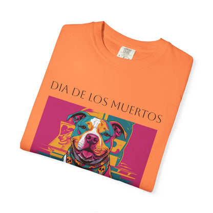 Colorful Dia de los Muertos T-Shirt, Unisex Graphic Tee, Day of the Dead Celebration Shirt, Festive Casual Wear, Gift for Dog Lovers