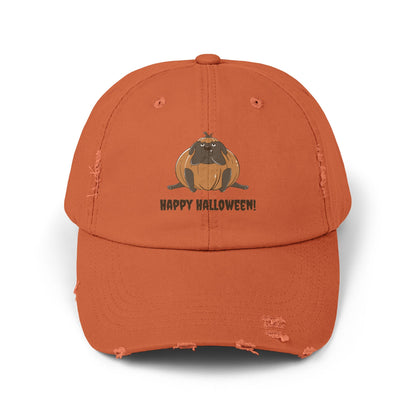 Happy Halloween Distressed Cap, Unisex Casual Hat, Perfect for Fall Celebrations, Halloween Costume Accessory, Unique Gift Idea