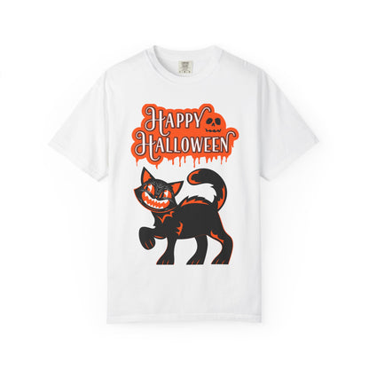 Halloween Cat T-Shirt, Spooky Apparel, Unisex Costume Tee, Fall Fashion, Halloween Party Wear, Fun Trick or Treat Shirt