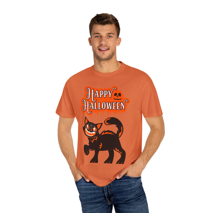 Halloween Cat T-Shirt, Spooky Apparel, Unisex Costume Tee, Fall Fashion, Halloween Party Wear, Fun Trick or Treat Shirt