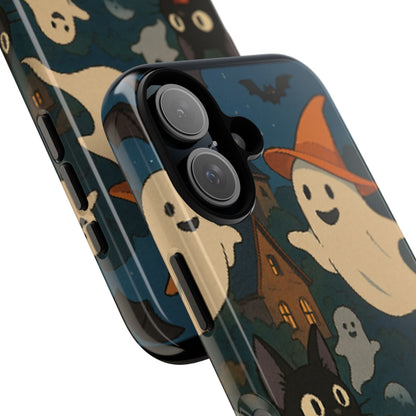 Halloween Phone Case, Spooky Ghost Design, Cat & Pumpkin Accessories, Fall Decor, Trick or Treat Gift