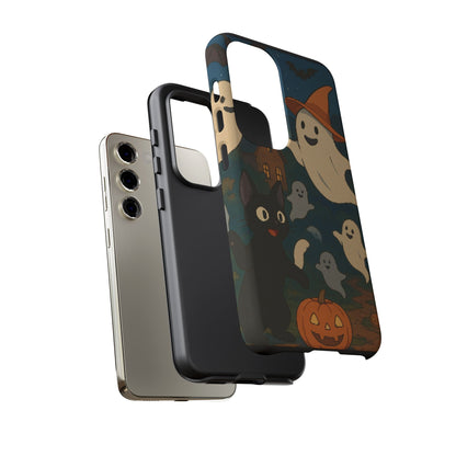 Halloween Phone Case, Spooky Ghost Design, Cat & Pumpkin Accessories, Fall Decor, Trick or Treat Gift