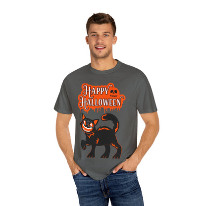 Halloween Cat T-Shirt, Spooky Apparel, Unisex Costume Tee, Fall Fashion, Halloween Party Wear, Fun Trick or Treat Shirt