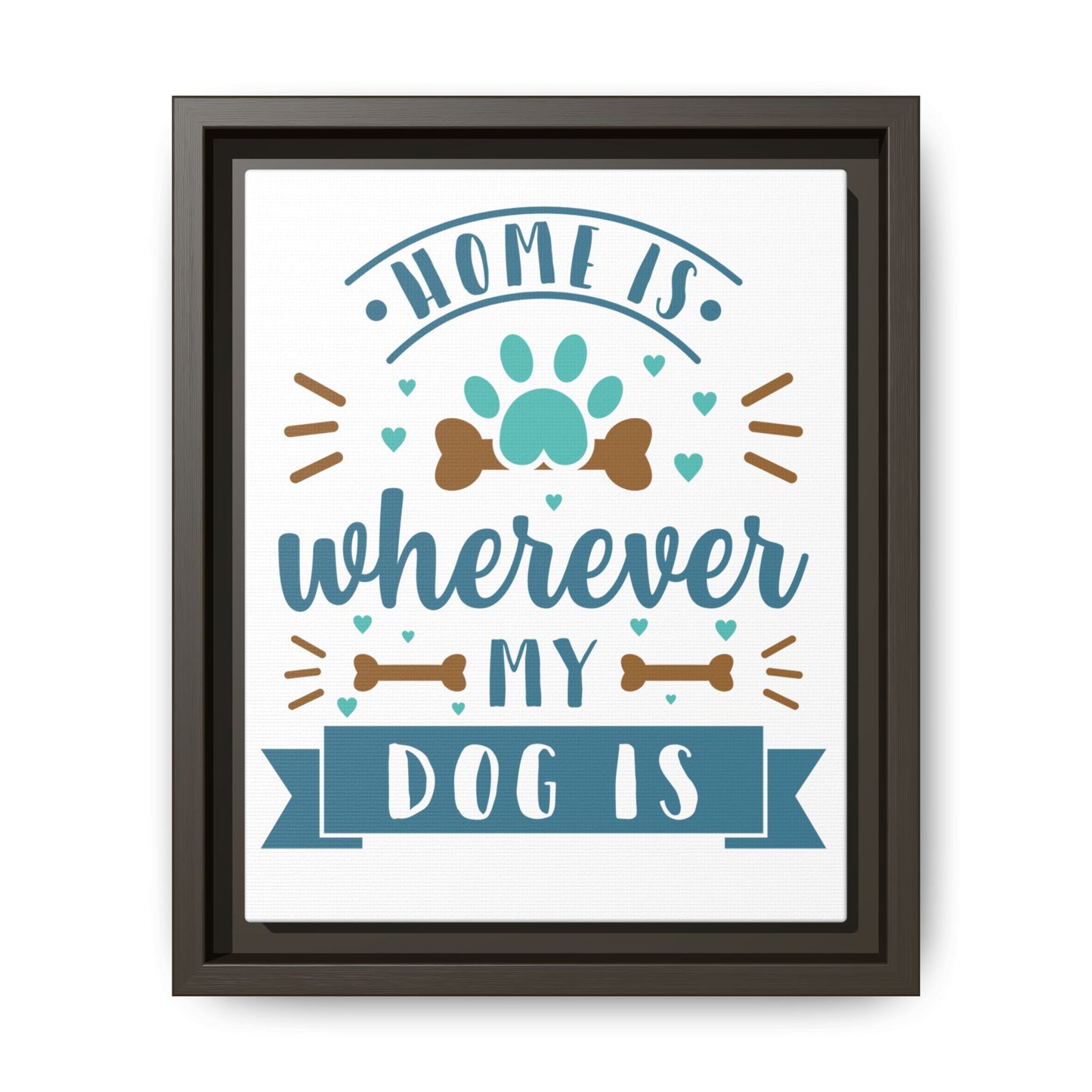 Dog Lover Canvas Art Print, Framed Pet Decor, Cute Gifts for Dog Owners, Home Wall Art, Animal Themed Decor