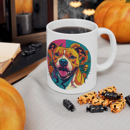 Vibrant Dog Lover's Ceramic Mug, 11oz or 15oz, Colorful Pet Gift, Unique Coffee Cup, Animal Lover, Birthday Present