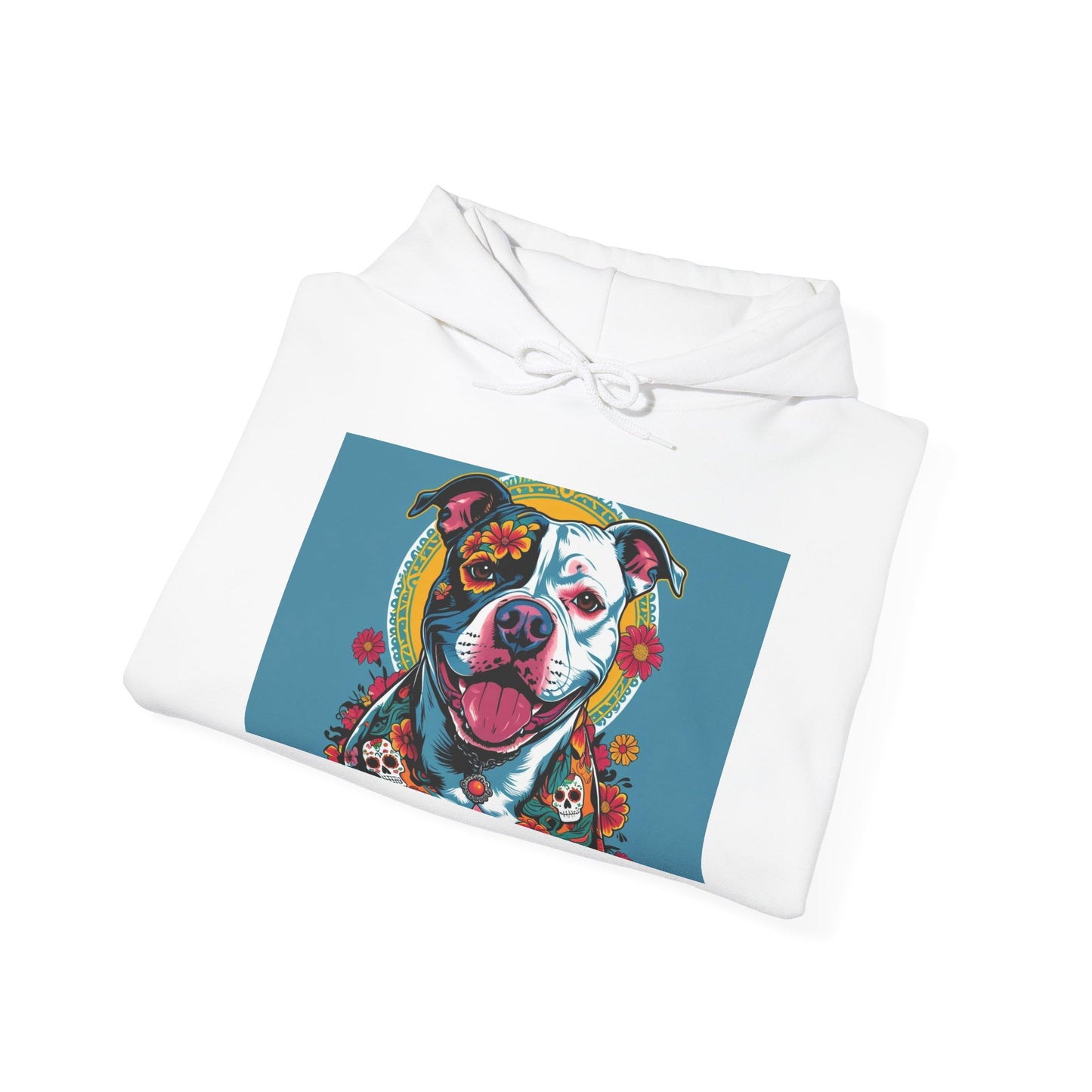 Colorful Pit Bull Design Unisex Hoodie, Dog Lover Gift, Animal Advocacy Sweatshirt, Pet-Themed Apparel, Cozy Streetwear