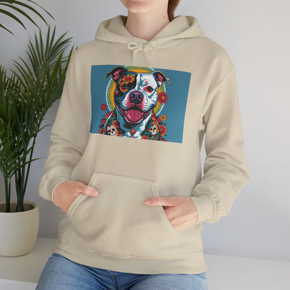 Colorful Pit Bull Design Unisex Hoodie, Dog Lover Gift, Animal Advocacy Sweatshirt, Pet-Themed Apparel, Cozy Streetwear