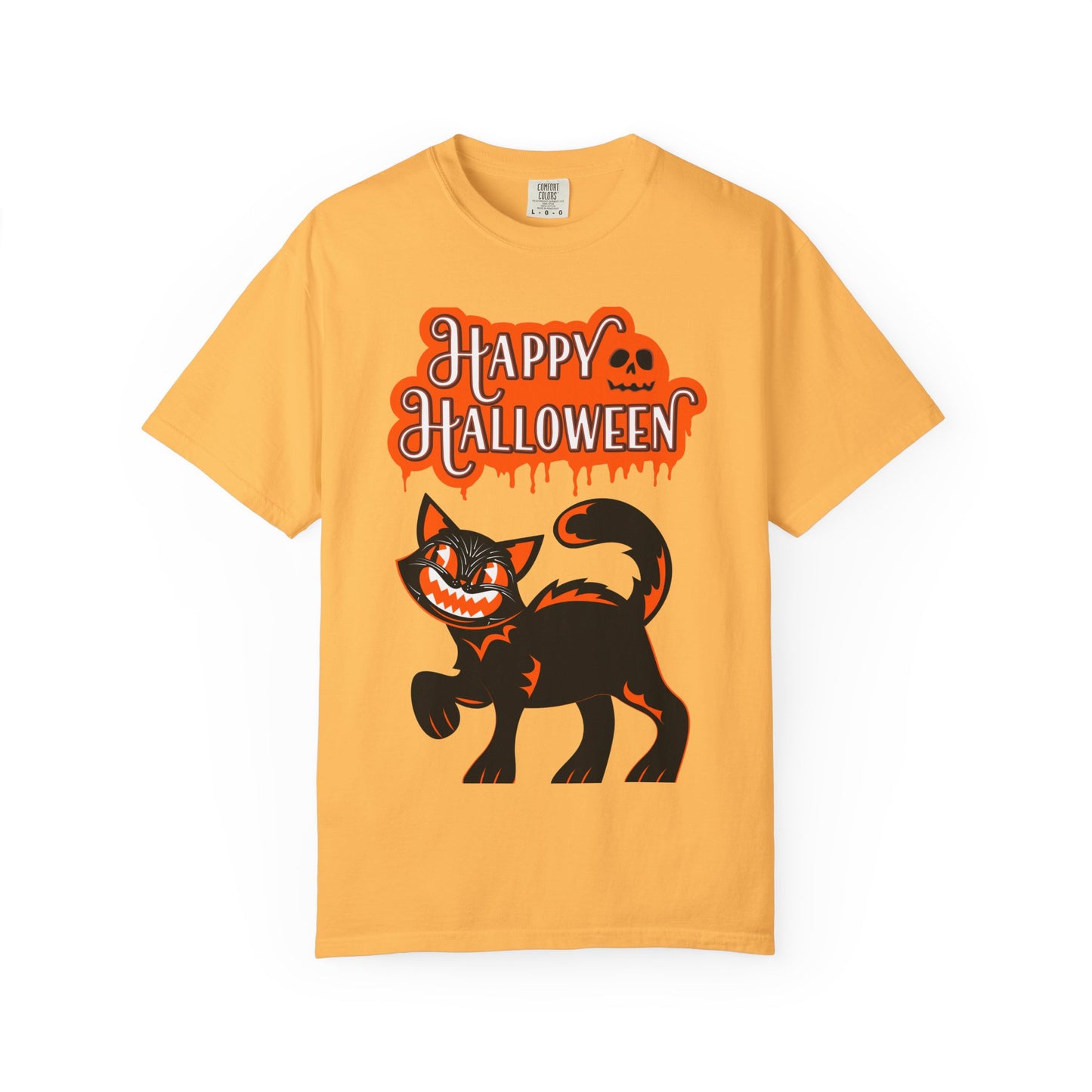 Halloween Cat T-Shirt, Spooky Apparel, Unisex Costume Tee, Fall Fashion, Halloween Party Wear, Fun Trick or Treat Shirt