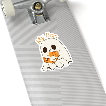 Cute Ghost & Cat Kiss-Cut Stickers | Perfect for Halloween, Laptop Decor, Kid's Gifts, Cute Aesthetic