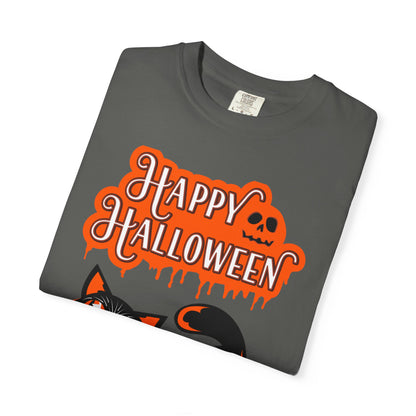 Halloween Cat T-Shirt, Spooky Apparel, Unisex Costume Tee, Fall Fashion, Halloween Party Wear, Fun Trick or Treat Shirt