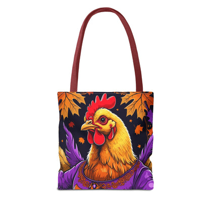 Festive Chicken Tote Bag, Autumn Harvest Bag, Halloween Purse, Farmhouse Decor, Gift for Chicken Lovers